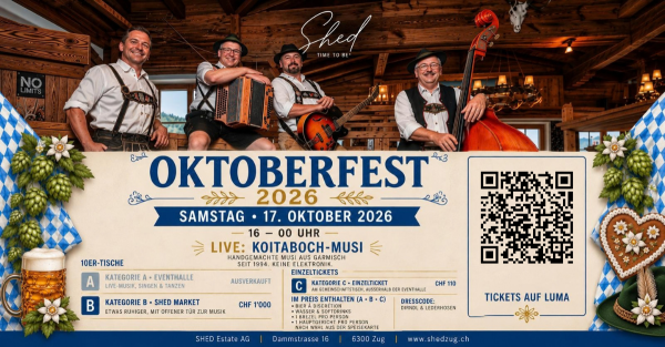 SHED Oktoberfest 2026 – live mit der Koitaboch-Musi