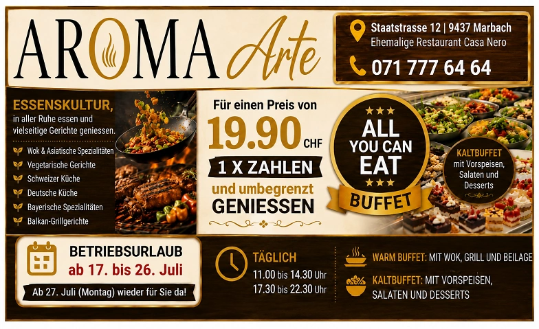 Buffet / 1 x Zahlen unbegrenzt Geniessen