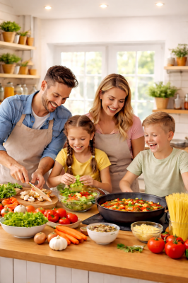 Children cook for their families