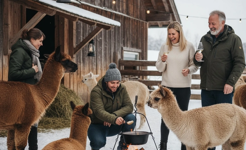 Fondue inmitten Alpakas - Schönenberg ZH