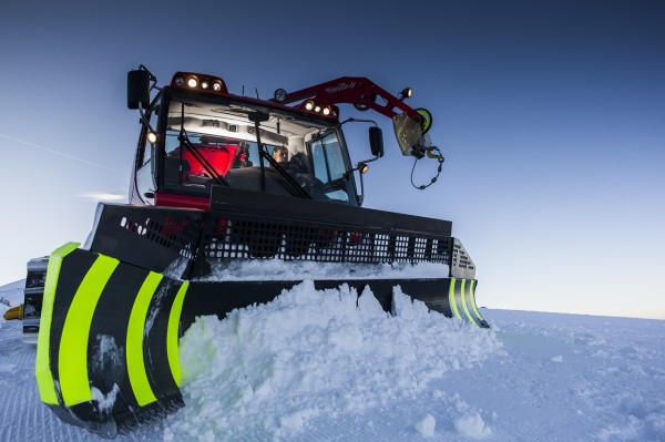 Ride-along with Snow Groomer at Pizol