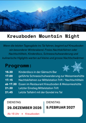 Montagne Kreuzboden Nuit