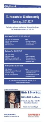 17. Muotathaler Ländlersunntig Sonntag 31.01.2027