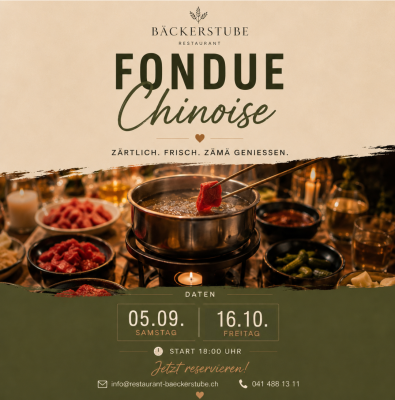 Fondue Plausch im Restaurant Bäckerstube