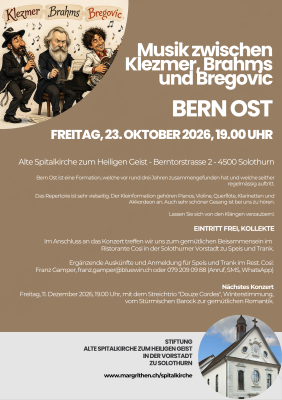 Bern Ost performs between Klezmer, Brahms, and Bregovic