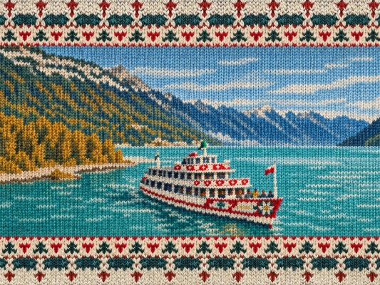 Barco de Tejido en el Lago Brienz