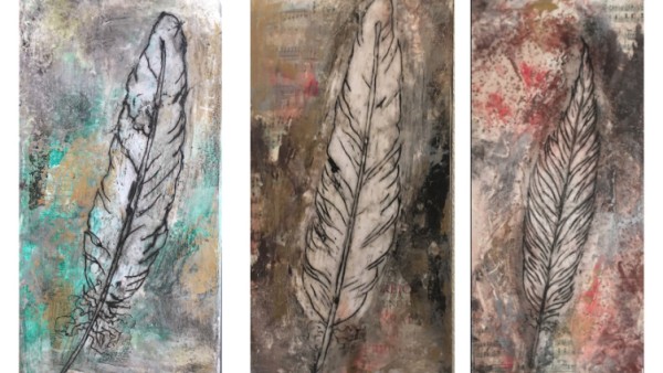 Artworks with Collage and Wax
