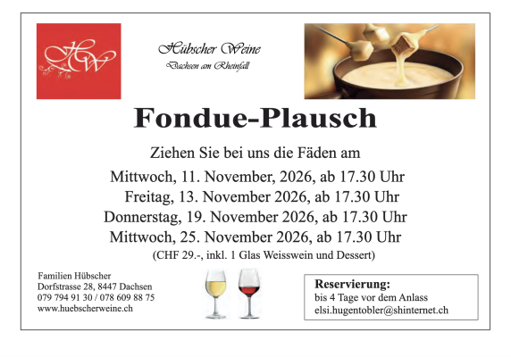 Fondue Gathering at Hübscher Weine