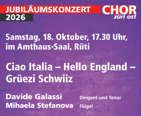 Jubiläumskonzert CHOR züri ost