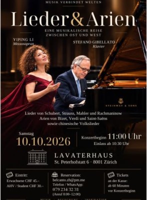 Yiping Li Mezzosoprano - Concert de Lieder et Arien "La musique relie les mondes"