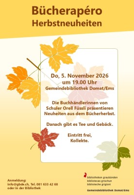 Bücherapéro - Herbstneuheiten