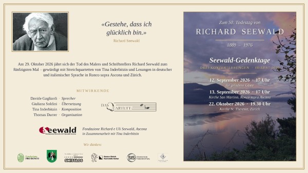 SEEWALD MEMORIAL DAYS - Concert Readings