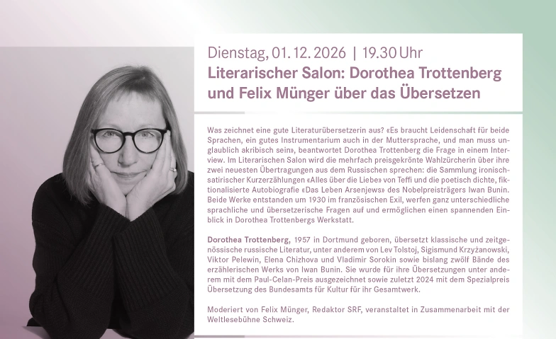 Literarischer Salon: Dorothea Trottenberg und Felix Münger
