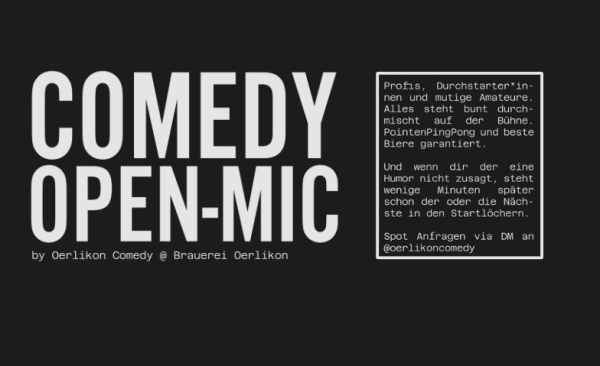 Oerlikon Comedy OPEN MIC en la cervecería Oerlikon