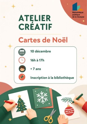Taller creativo de tarjetas de Navidad en la biblioteca