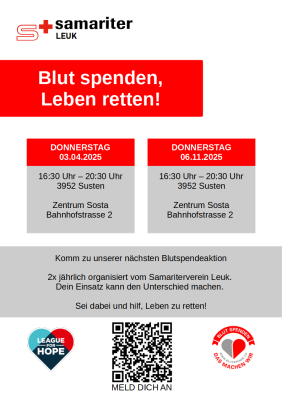 Samariterverein Leuk, Blood Donation