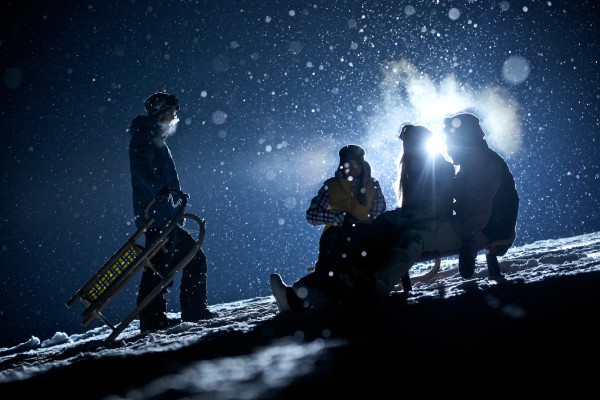 Night sledding