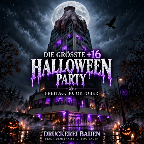 THE BIGGEST +16 HALLOWEEN PARTY | DRUCKEREI, BADEN