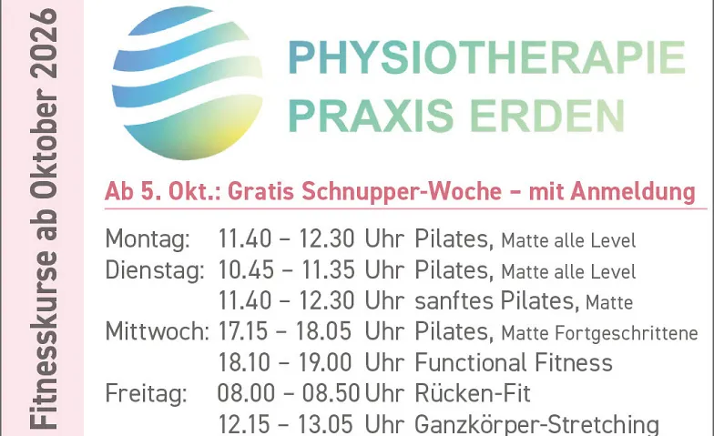 Wöchentliches Pilates- und Gruppenkurse-Angebot