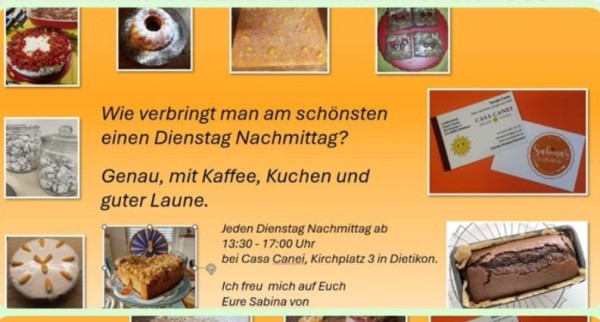 Café y pastel en Casa Canei, Kirchplatz 3, Dietikon