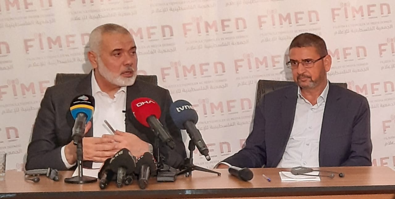اسماعيل هنية يزور الجمعية الفلسطينية للإعلام فيميد