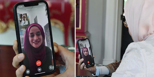 أمينة أردوغان تهاتف الفلسطينية مريم عفيفي