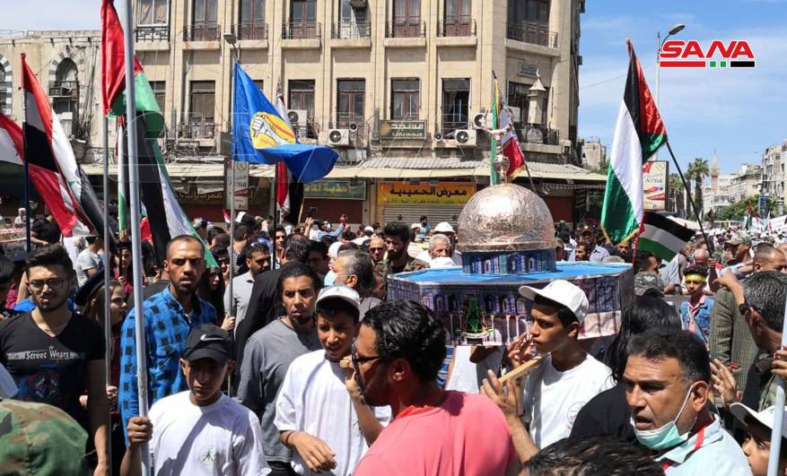 دمشق تحيي "يوم القدس العالمي" بمسيرة باتجاه الأموي