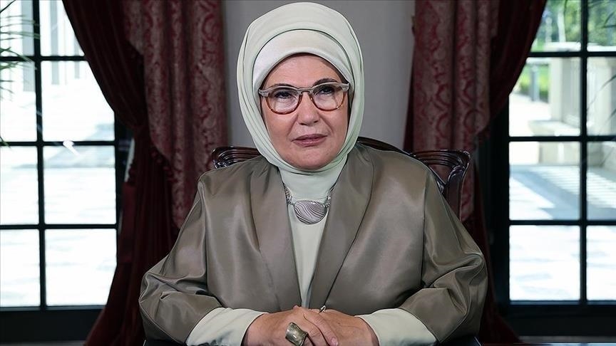 أمينة أردوغان: لا توجد قضية عادلة تبيح إزهاق أرواح الأبرياء
