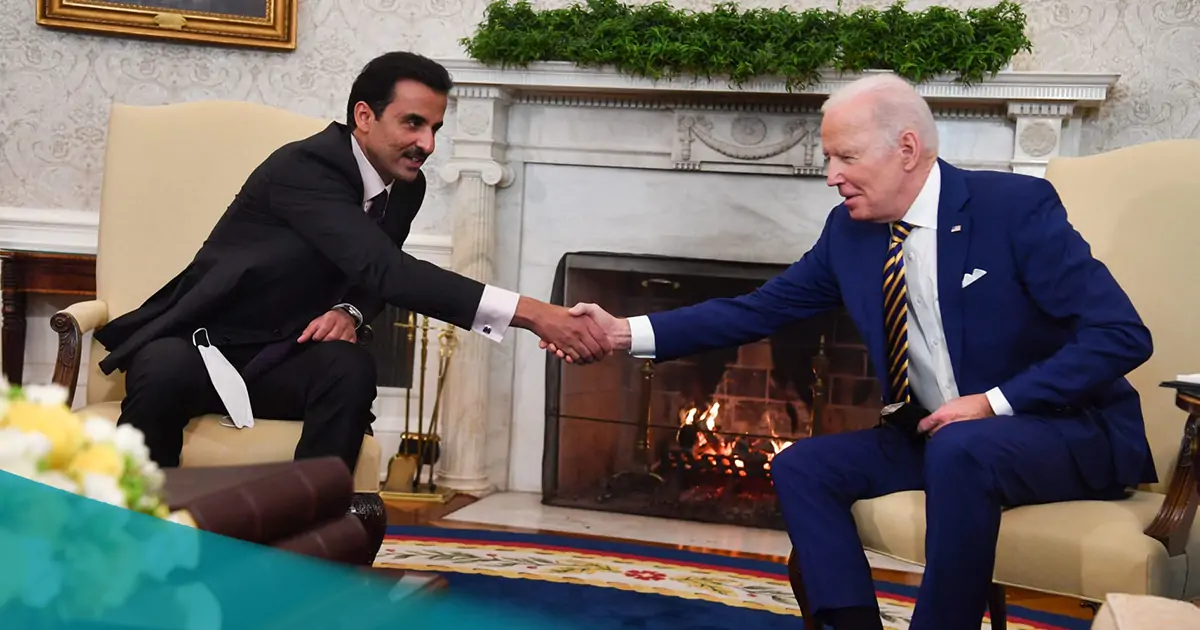 أمير قطر يبحث الأوضاع في غزة مع بايدن 