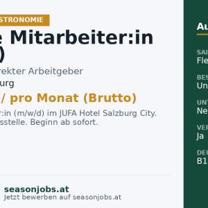 Service Mitarbeiter:in (m/w/d) — Salzburg, Salzburg
