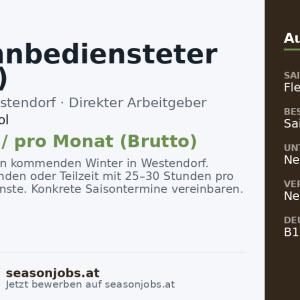 Seilbahnbediensteter (m/w/d) — Westendorf, Tirol