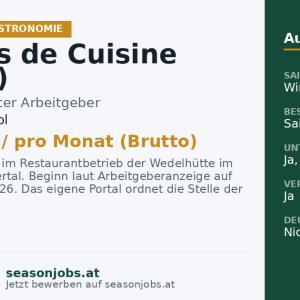 Commis de Cuisine (m/w/d) — Kaltenbach, Tirol