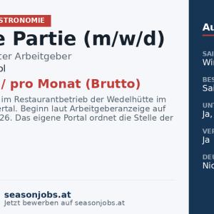 Chef de Partie (m/w/d) — Kaltenbach, Tirol