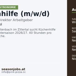 Küchenhilfe (m/w/d) — Kaltenbach, Tirol