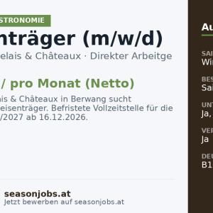 Speisenträger (m/w/d) — Berwang, Tirol