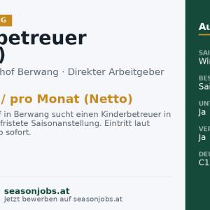 Kinderbetreuer (m/w/d) — Berwang, Tirol