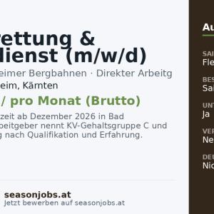 Pistenrettung & Pistendienst (m/w/d) — Bad Kleinkirchheim, Kärnten