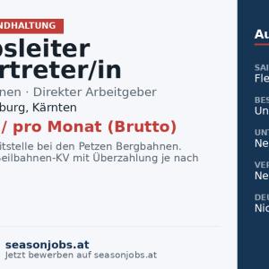 Betriebsleiter Stellvertreter/in (m/w/d) — Feistritz ob Bleiburg, Kärnten