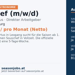 Souschef (m/w/d) — Leogang, Salzburg