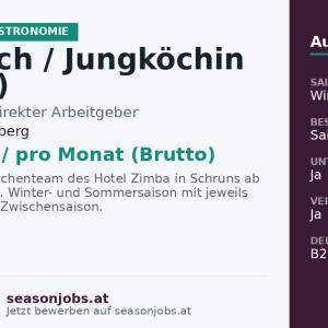 Jungkoch / Jungköchin (m/w/d) — Schruns, Vorarlberg