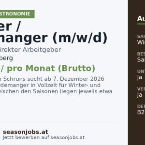 Patissier / Gardemanger (m/w/d) — Schruns, Vorarlberg