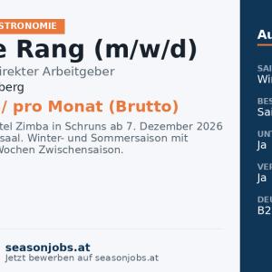 Chef de Rang (m/w/d) — Schruns, Vorarlberg