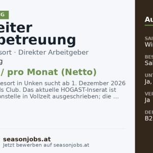 Mitarbeiter Kinderbetreuung (m/w/d) — Unken, Salzburg