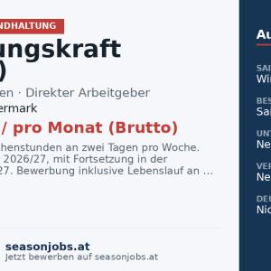 Reinigungskraft (m/w/d) — Altaussee, Steiermark