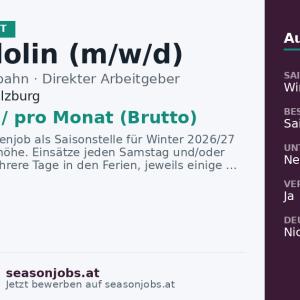 Schmidolin (m/w/d) — Zell am See, Salzburg