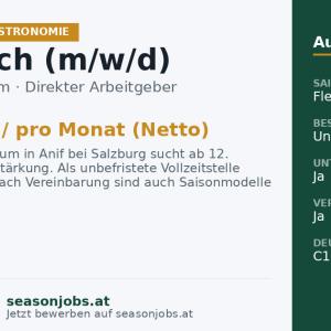 Jungkoch (m/w/d) — Anif, Salzburg