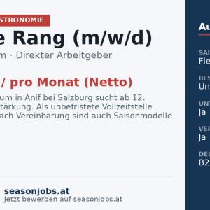 Chef de Rang (m/w/d) — Anif, Salzburg