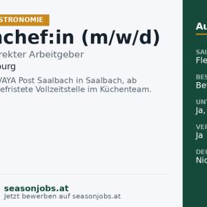 Küchenchef:in (m/w/d) — Saalbach, Salzburg
