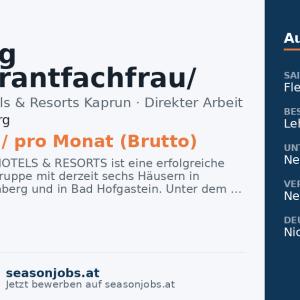 Lehrling Restaurantfachfrau/ -mann (M | W | D) — Kaprun, Salzburg