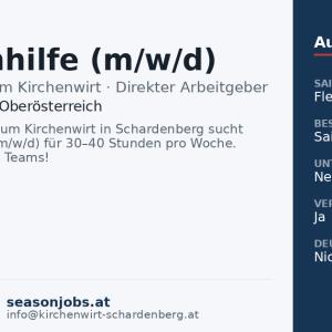 Küchenhilfe (m/w/d) — Schardenberg, Oberösterreich